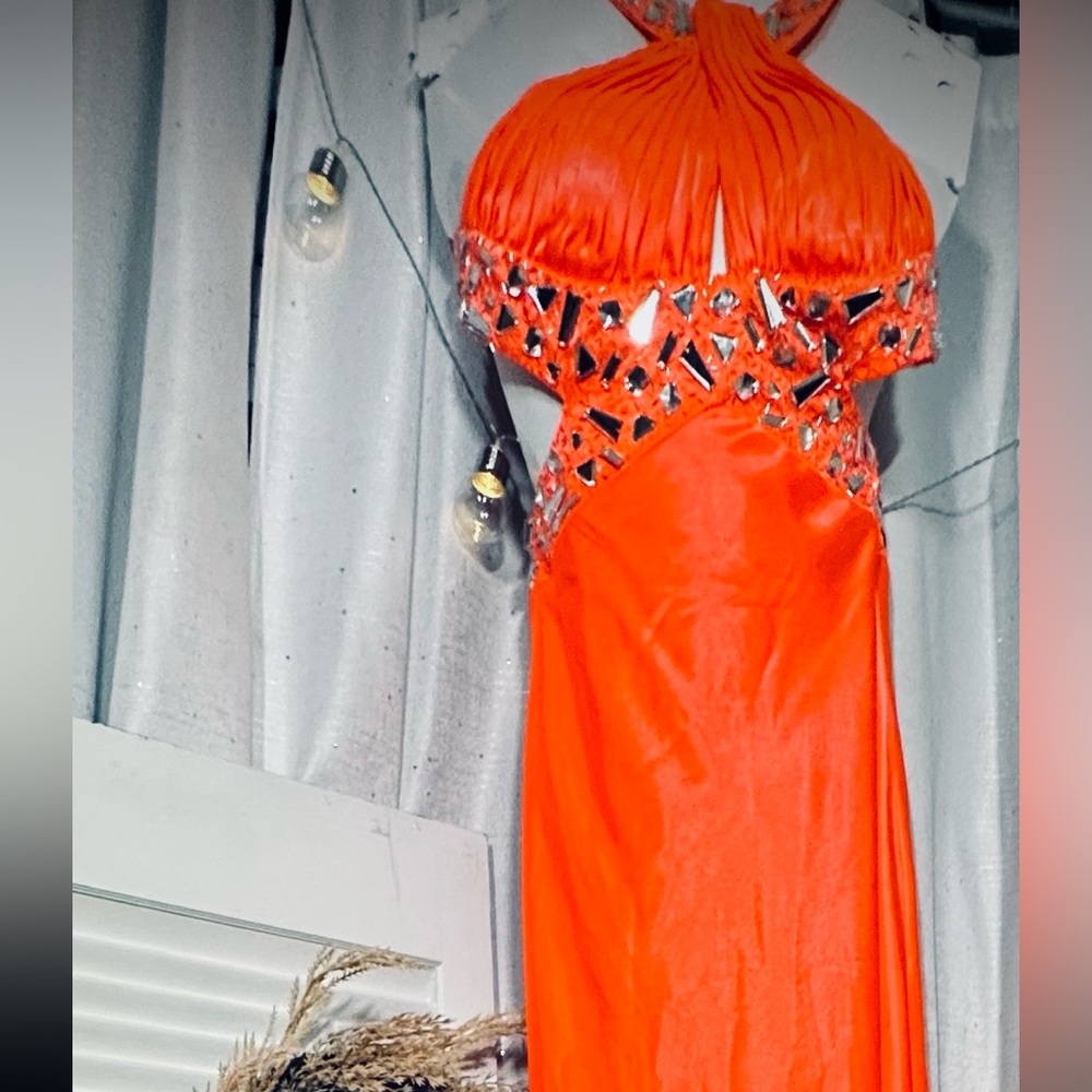Beautiful Neon Coral Formal Dress